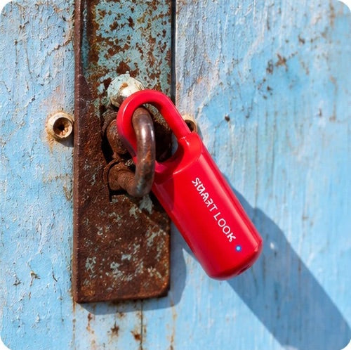 Lock on an old door latch